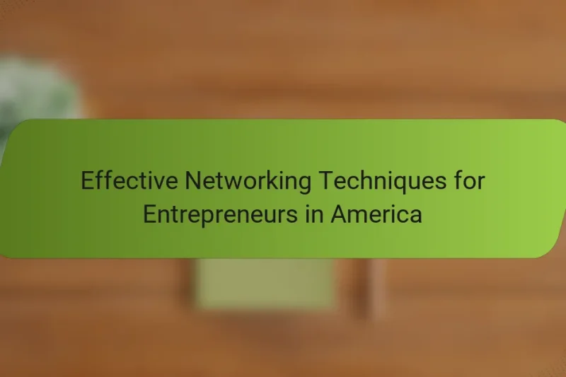 Effective Networking Techniques for Entrepreneurs in America