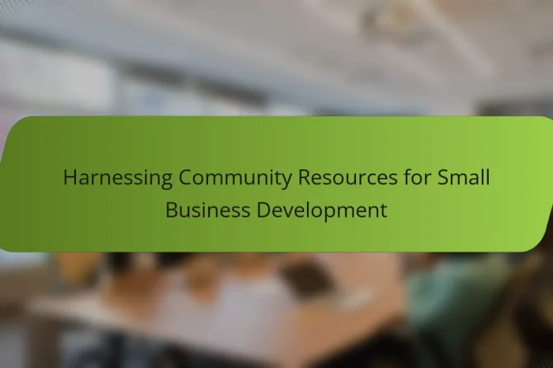 Harnessing Community Resources for Small Business Development