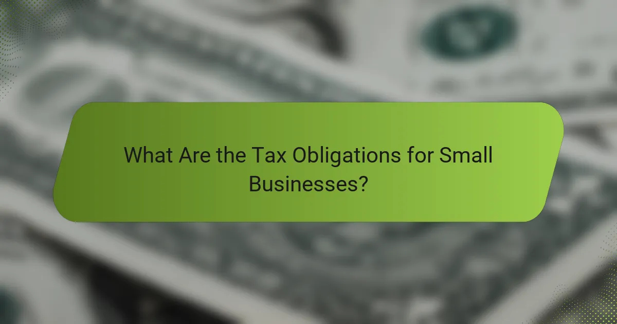What Are the Tax Obligations for Small Businesses?
