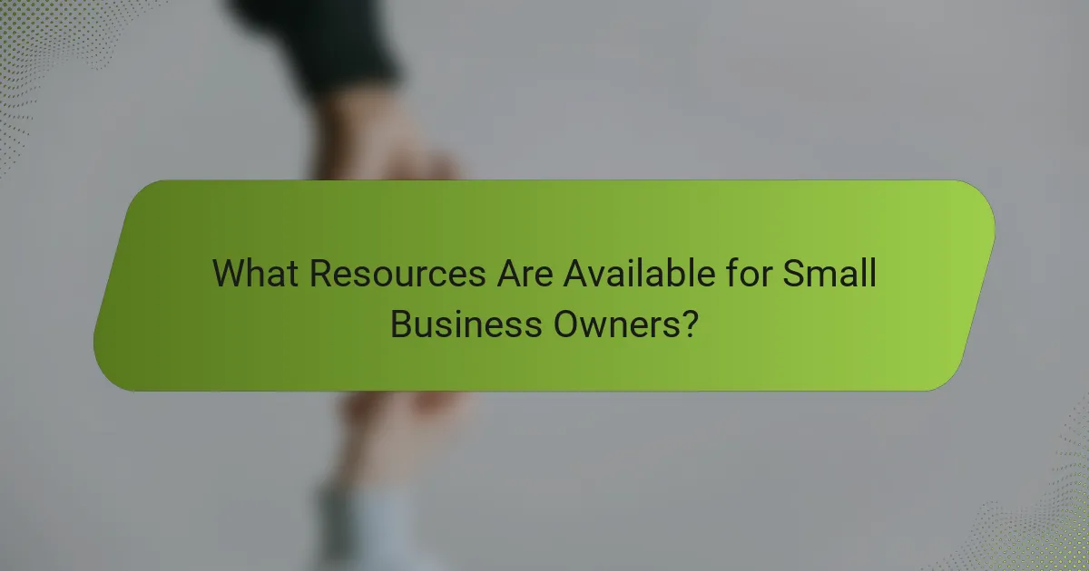 What Resources Are Available for Small Business Owners?